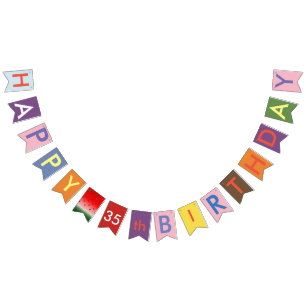 Happy 35. Geburtstag bunting Fahnen Wimpelkette