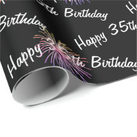 Happy 35. Geburtstag Feuerwerk auf schwarz