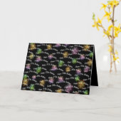 Happy 35. Geburtstag Feuerwerk auf schwarz Karte (Gelbe Blume)