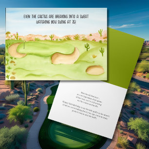 Happy 35. Geburtstag Wüste Golfplatz Wasserfarbe Karte