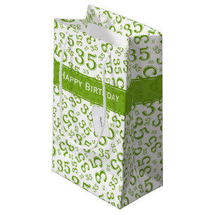 Happy 35. Geburtstag Zahlenmuster Grün/Weiß Kleine Geschenktüte