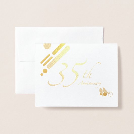 Happy 35-jähriges Mod Birds Folienkarte (Vorderseite mit Umschlag)