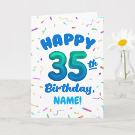 Happy 35th Birthday Card with Custom Name Karte