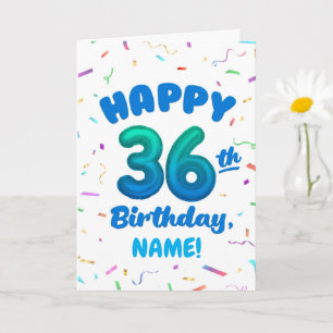 Happy 36. Geburtstagskarte mit individuellem Namen Karte