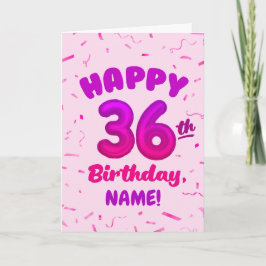 Happy 36th Birthday Card with Custom Name Karte