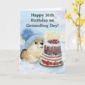  Happy 36th Groundhog Day Birthday  Karte (Gelbe Blume)