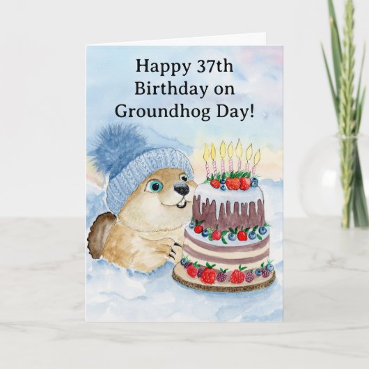  Happy 37th Groundhog Day Birthday  Karte (Vorderseite)