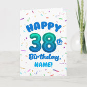 Happy 38th Birthday Card with Custom Name Karte (Vorderseite)
