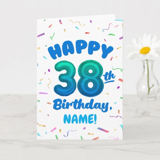 Happy 38th Birthday Card with Custom Name Karte (Kleine Pflanze)
