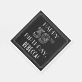 HAPPY 39TH BIRTHDAY; Art Deco Style; Custom Name Serviette (Ecke)