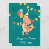 Happy 3. Geburtstag Cake Balloon Niedlich Dinosaur (Vorne/Hinten)