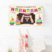 Happy 3. Geburtstag farbenfrohe Cupcakes Foto Banner (Insitu)