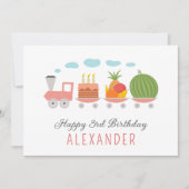 Happy 3. Geburtstag Niedliche Spielzeugschleppkart (Vorderseite)