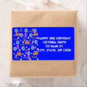 Happy 3. Geburtstagsadresse Labels, blau (Insitu)