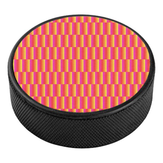 Happy 3D Rainbow Tiles Pattern Eishockey Puck (3/4)