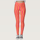 Happy 3D Rainbow Tiles Pattern Leggings (Vorderseite)