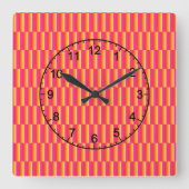 HAppy 3d Rainbow Tiles Pattern Quadratische Wanduhr (Vorderseite)