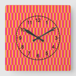 HAppy 3d Rainbow Tiles Pattern Quadratische Wanduhr