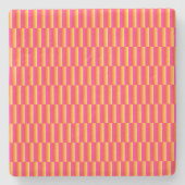 Happy 3D Rainbow Tiles Pattern Steinuntersetzer (Vorderseite)