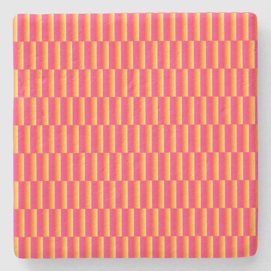 Happy 3D Rainbow Tiles Pattern Steinuntersetzer (Vorderseite)