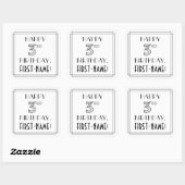 HAPPY 3RD BIRTHDAY, Art Deco Style, Custom Name Quadratischer Aufkleber (Blatt)