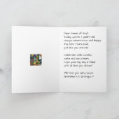 Happy 3rd Birthday Grandson, Dino, Personalized  Karte (Innenseite)