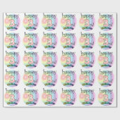 Happy 3rd Birthday (roze) Geschenkpapier (Flach)