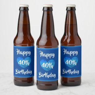 Happy 40. Geburtstag Bieretiketten von dalDesignNZ Bierflaschenetikett
