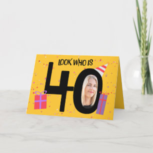 Happy 40. Geburtstag Big 40 Picture Frame Feiertagskarte
