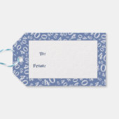 Happy 40. Geburtstag Blau/Weiß Zahlenmuster Geschenkanhänger (Rückseite Horizontal)