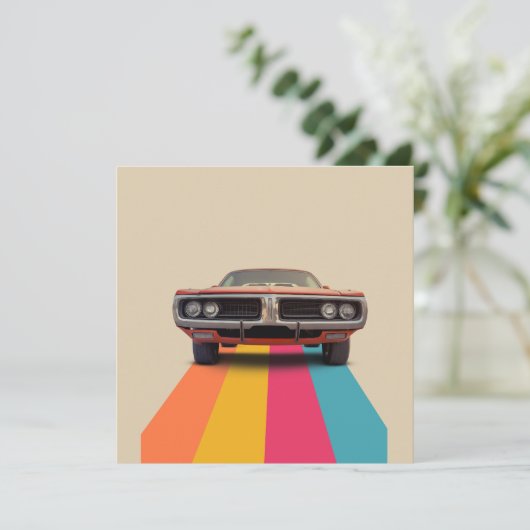 Happy 40. Geburtstag individualisierbares Vintages Einladung (Stehend Vorderseite)