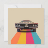 Happy 40. Geburtstag individualisierbares Vintages Einladung (Vorderseite)