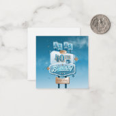 Happy 40. Geburtstagskarte Mitteilungskarte (Vorderseite/Rückseite Beispiel)