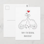 Happy 40. Wedding Anniversary Couple Dinosaurier Postkarte (Vorne/Hinten)