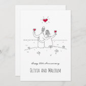 Happy 40. Wedding Jubiläum Red Heart Couple (Vorne/Hinten)