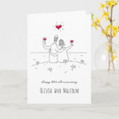 Happy 40. Wedding Jubiläum Red Heart Couple Karte (Gelbe Blume)