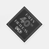 HAPPY 40TH BIRTHDAY; Art Deco Style; Custom Name Serviette (Ecke)