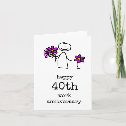 Happy 40th Work Anniversary Card Karte (Vorderseite)
