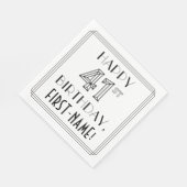 HAPPY 41ST BIRTHDAY; Art Deco Style; Custom Name Serviette (Ecke)