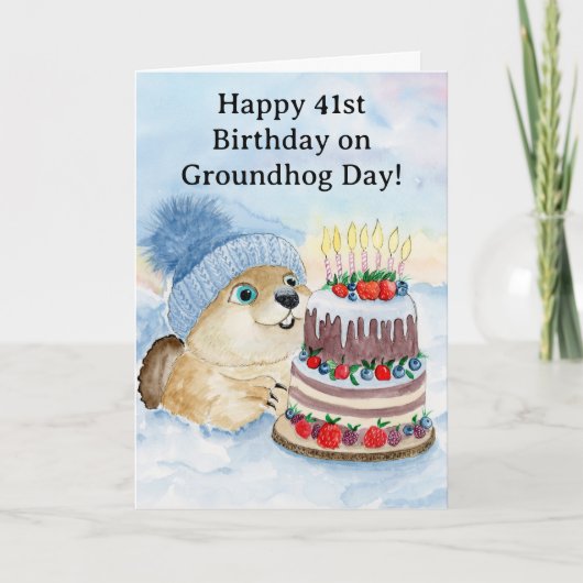  Happy 41st Groundhog Day Birthday  Karte (Vorderseite)
