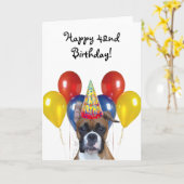 Happy 42nd Birthday Boxer Dog Greeting card Karte (Gelbe Blume)