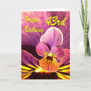 Happy 43. Geburtstag Blume Pansy Karte