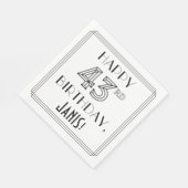 HAPPY 43RD BIRTHDAY; Art Deco Style; Custom Name Serviette (Ecke)