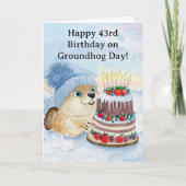 Happy 43rd Groundhog Day Birthday Karte (Vorderseite)