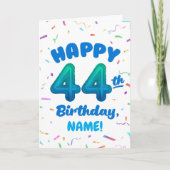 Happy 44th Birthday Card with Custom Name Karte (Vorderseite)