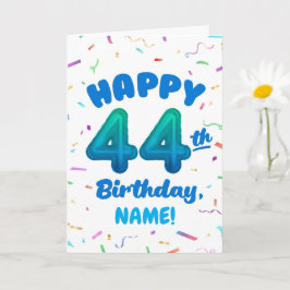 Happy 44th Birthday Card with Custom Name Karte