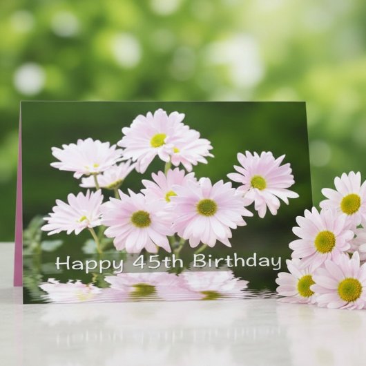 Happy 45. Geburtstag Pink Daises Card Karte