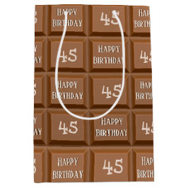 Happy 45. Geburtstag Schokolade Candy Bar Mittlere Geschenktüte