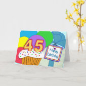 Happy 45. Geburtstagskarte Karte (Gelbe Blume)