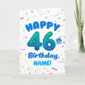 Happy 46th Birthday Card with Custom Name Karte (Vorderseite)